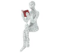 Angoily Figurine de Femme Lisant en Résine Robuste Sculpture Décorative Abstraite pour Étagère Statue de Lectrice pour Salon Bureau Accessoire Déco Intérieur Élégant