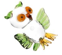 Angoily Figurine de Hibou en Verre Vert Décoration de Table Cartoon Modèle de Hibou Debout Ornement pour Jardin et Fête Statuette Décorative pour Bureau et Intérieur Accessoire
