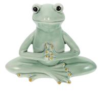 Angoily Figurine Grenouille Yoga Céramique Ornement Décoratif Zen pour Maison et Bureau Sculpture Mignonne pour Décoration Intérieure et Accessoire de Thé Kung Fu