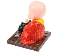 Angoily Figurine Moine Bouddhiste Solaire Décoration Voiture Tableau Bord Artisanat Chinois Zen Pacifique