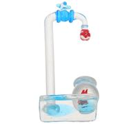 Angoily Figurine Robinet en Verre pour Aquarium avec Bocal à Poissons Rouges, Décoration de Bureau Compacte et Facile à Nettoyer Maison
