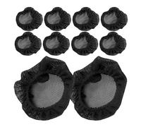 Angoily Filets à Chignon de Ballet Noirs en Tissu, Lot de 10, Respirants et Confortables pour Danseuses et Groupes, Maintien Discret des Cheveux
