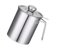 Angoily Filtre Huile Inoxydable avec Passoire Intégrée pour Filtration et Stockage Huile de Cuisson Récipient à Graisse Pratique sans Base pour Cuisine et Lait de Soja