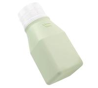 Angoily Flacon de Voyage Carré 100 Ml en Silicone Alimentaire Vert Clair Distributeur Rechargeable pour Shampoing Savonnette Liquide et Soins pour Voyage Salle de Bain et Trousse de