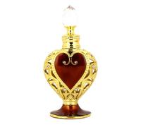 Angoily Flacon d'Huile Essentielle en Alliage Forme Cœur 10 Ml Café Flacon en Verre Solide pour Parfum et Huiles Essentielles Récipient de Rangement Portable Voyage et Plein Air