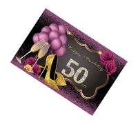Angoily Fond Photographique 210x150 Cm en Vinyle Léger Motifs 50 Ans Accessoires Photo Mode Toile Décorative pour Anniversaire Fond Photo Ballons Arrière-Plan Studio