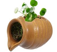 Angoily Fontaine Pot Céramique Décorative Cascade Eau pour Jardin et Intérieur Jarre Écologique Circulation Eau pour Aménagement Paysager de Cour Décoration Relaxante sans Pompe Mini Pot