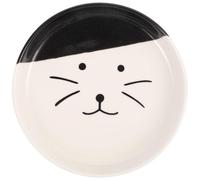 Angoily Gamelle en Céramique Noire pour Chat à Face Plate, Assiette Peu Profonde Grosse Capacité, Bol Réutilisable pour Animaux Domestiques, Facile à Nettoyer, Usage Quotidien pour