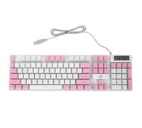Angoily Gaming Clavier, Clavier De Gaming Blanc De Jeu 104 Touches Pleine Taille RGB Bloc De Couleur Accessoires De Jeu Ergonomique pour Pc pour Les Joueurs Coloré Retro Durable