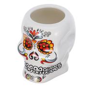 Angoily Gobelet à Cocktail Tiki en Céramique Blanc Tasse Créative de Crâne pour Fêtes Hawaïennes Verre à Cocktail de Fête Mug Original pour Boissons Estivales