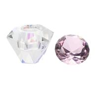 Angoily Gobelet Mélangeur Cristal Hexagonal avec Couvercle Haute Transparence Rose pour Nail Art Manucure Poudre Liquide Usage Professionnel