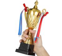 Angoily Grand Trophée en Métal Doré, pour Compétition Sportive | Décor de Célébration, Événements D’entreprise, Display Stable et Solide