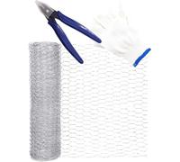 Angoily Grillage à Poules Hexagonal Galvanisé 04M X 5M Pinces et Moufles Filet de Jardin Polyvalent pour Clôture Bricolage et Protection Volaille Treillis Métallique Robuste pour