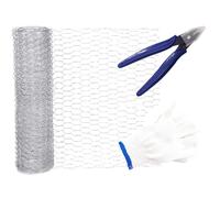 Angoily Grillage Poule Galvanisé Hexagonal avec Pince et Protège-Mains Treillis Maille Fil pour Jardinage Clôture Brise-Vue Bordure et Filet Décoratif Multifonction