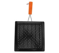 Angoily Grille de Barbecue Pliable avec Poignée en Bois Grand Grille de Table Perforé Résistant Haute Température Outil Multifonction Portable pour Camping Cuisson Poisson et Feu de