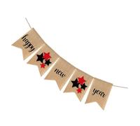 Angoily Guirlande en Lin « Année » Fanions en Queue d'Hirondelle Décoration Festive pour Nouvel An Multicolore Banderole de Fête Murale pour Soirée et Événement Célébration