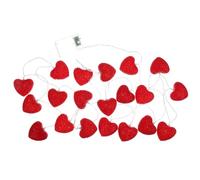 Angoily Guirlande Lumineuse LED de Cœur Rouge 3 Mètres 20 Lampes, Décoration Intérieure Saint-Valentin, Éclairage Festif Suspendu à Piles, Mode Constant et Clignotant