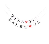 Angoily Guirlande Papier « Veux-tu M’Épouser » pour Demande en Mariage Décoration Voiture Mariage Bannière Suspendue Lettres Imprimées Accessoire Fête Romantique Extérieur Intérieur