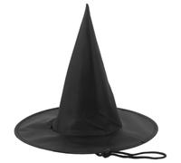 Angoily Halloween Chapeau Sorcière pour Chat et Chien, Noir, Tissu | Capuchon , Look Velours Peluche, Antidérapant et Respirant, Sangle Menton, Usage Intérieur
