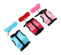 Angoily Harnais et Laisse pour Petits Animaux Gilet Respirant et Doux pour Lapins Cochons et Furets Lot de Couleurs Rose Bleu
