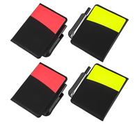 Angoily Kit Arbitre de Football 4 Pièces avec Cartons Rouge et Jaune, Porte-cartons en Cuir, Carnet de Score et Stylo à Bille Équipement D'entraînement et Fournitures pour
