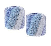 Angoily Kit de 2 Pelotes Fil à Crocheter 44 Jours Bleu Fil à Tricoter 100% Coton Mercerisé 133 M pour Amigurumi Tricot Main Crochet DIY pour Créations et Accessoires Personnalisés