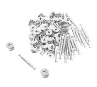 Angoily Kit de 20 Connecteurs à Came pour Meubles Métalliques Vis de Fixation Double Tête 48 MM Raccords en Alliage de Zinc Ferrures de Liaison Robustes pour Assemblage D’Armoires et