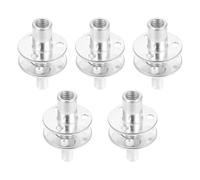 Angoily Kit de 5 Vis de Fixation pour Poteau de Lit Renforcé en Acier Argenté, Connecteur à Trois Trous pour Meubles, Adapté pour Pieds de Canapé et Colonnes de Lit, Fixation Solide