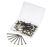 Angoily Kit de 50 Clous de Cadre en Acier avec Tête en Cuivre Noir 35X4 MM Supports Suspendre pour Cadres Photo Crochets pour Tableau en Plaques de Plâtre Boîte de Rangement Compacte