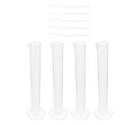 Angoily Kit de 9 Pièces Cylindres Gradués 100 Ml en Plastique Solide avec 5 Pipettes Compte-Gouttes 3 Ml Équipement de Chimie Précis pour Laboratoire Salle de Classe et Usage Domestique