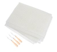 Angoily Kit de Fabrication de Tapis : Feuilles de Toile Vierges à Crochets et à Mailles - Maille tissée en Plastique Facile à découper pour projets de Tapisserie et de décoration de Tapis à