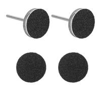 Angoily Kit de Ponçage pour Manucure avec 2 Disques Plats en Métal et Émeri, Embouts Ronds Professionnels pour Enlever Résidus et Modeler Ongles à Domicile Salon