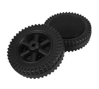 Angoily Kit de Remplacement de 2 Roues Orientables en Hdpe Noir pour Barbecue à Gaz, Roues Résistantes à L'usure de 15 Cm avec Couvercle, Compatibles avec Chariots de Barbecue