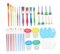 Angoily Kit Peinture Pinceaux et Palette Pigment Trays pour Artistes Garçon Fille Brosses Confortables Multi Outils Peinture Portables sans Odeur Couleur Aléatoire Couleur Aléatoire