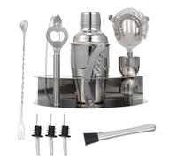 Angoily Kit Shaker à Cocktail en Acier Inoxydable 12 Pièces 350 Ml Passoire et Doseur, Outils Préparation de Cocktails, Coffret Complet pour Bar Maison et Professionnel
