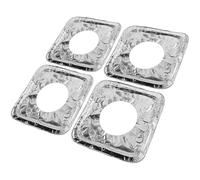 Angoily Lèchefrites en Aluminium Jetables 10 Pièces Carrés Protection Anti-Graisse pour Plaque Protection Cuisson Gaz Facile à Nettoyer Adapté à Tous Feux