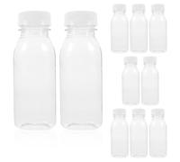 Angoily Lot de 10 Bouteilles De Lait en Plastique Transparent 200 ML Réutilisables pour Conservation De Boissons Jus Yaourt Cuisine Maison