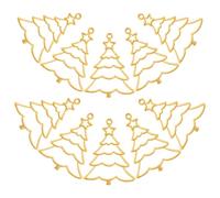Angoily Lot de 10 breloques pour sapin de Noël, alliage de zinc doré, accessoires de fabrication de bijoux, pendentifs de Noël pour travaux manuels, 4,1 x 3,2 cm