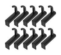 Angoily Lot de 10 Crochets en Plastique Noir pour Casque Audio Support Latéral Adhésif Compatible Écran Support Multifonction pour Casque de Jeu et Écouteurs Gain de Place Bureau et