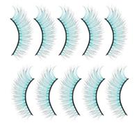 Angoily Lot de 10 Faux Cils en Bande 3D Dégradé Multicolore Imitation Fourrure 5 Paires pour Maquillage Scène et Fêtes Légers et Flexibles Adaptés à Différents Types D’Yeux
