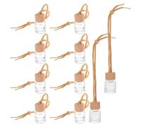 Angoily Lot de 10 Flacons de Parfum Vides en Verre Transparent 8ml Pendentifs Suspendus, Recharge Huile Essentielle pour Voiture, Diffuseur de Parfum Décoratif Compact et Portable