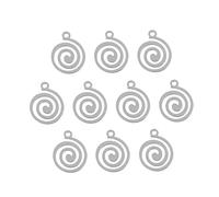 Angoily Lot De 10 Pendentifs Diy En Acier Inoxydable Creux Spirale, Accessoires De Bijoux Fait Main, Décoration Suspendue Créative, Artisanat Maison Fête