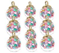 Angoily Lot De 10 Pendentifs Ronds En Verre Dorés Breloques En Forme De Chiffres Pour Porte-Clés Bijoux Mignons Pour Porte-Clés Miniatures Colorés En Forme De Fausse Boule De