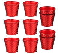 Angoily Lot de 10 Seaux en Plastique Rouge 8 CM pour Sapin de Noël Supports Fixes Réutilisables pour Décoration de Fête et Base Stable pour Arbre Artificiel