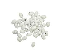 Angoily Lot de 100 Œufs Factices de Pigeon 3X2 CM en Mousse Blanche Décoration Créative Réaliste Faux Œufs pour Jardin Ferme et Soins de Volailles