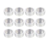Angoily Lot de 12 Bocaux en Aluminium Vides 25 Ml Couvercle Petites Boîtes Rechargeables pour Rangement de Paillettes Bougies et Perles Adaptés à la Maison Voyage