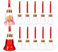 Angoily Lot de 12 Boules de Noël à Remplir en Plastique Transparent, Décorations Suspendues de Cloche, Petites Boules Décoratives pour Sapin, pour Fêtes et Loisirs Créatifs Intérieur