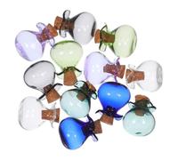 Angoily Lot de 12 Mini Bouteilles en Verre Colorées avec Bouchons en Liège - Fioles Décoratives DIY pour Projets Créatifs Pendentifs et Conservation de Messages - Assortiment Gris