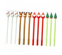 Angoily Lot de 12 Stylos à Encre Gel 05 MM Noël Couleurs Blanc Rouge Marron Vert Stylo Marqueur Créatif pour École et Fournitures Scolaires