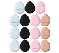 Angoily Lot de 15 Mini Houppettes Poudre pour Doigts Petites Éponges Maquillage de Goutte D’Eau Mix Couleurs Adaptées pour Poudres Sèches et Humides Accessoires Pratiques pour